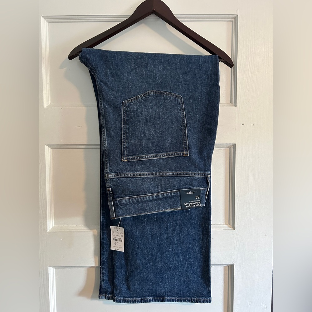 NWT J Crew Factory Slim wide-leg jean in all-day stretch, Size 34